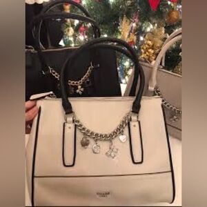 GUESS 1981 Guess Havenhurst Satchel White Bag